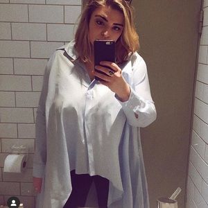 Zara Sky Blue High-Low Blouse